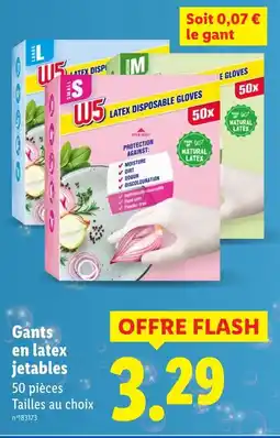 Lidl W5 Gants en latex jetables offre
