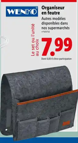 Lidl WENKO Organiseur en feutre offre