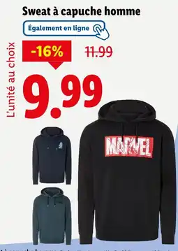 Lidl Sweat à capuche homme offre