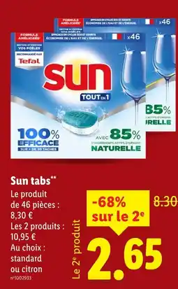 Lidl Sun tabs offre
