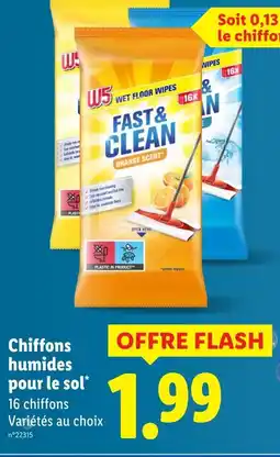 Lidl W5 Chiffons humides pour le sol offre