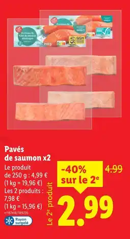 Lidl Pavés de saumon x2 offre
