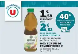 Super U U - 100% pur jus de pomme filiere offre