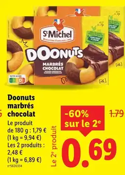 Lidl St Michel Doonuts marbrés chocolat offre