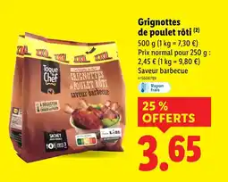 Lidl TOQUE DU CHEF Grignottes de poulet rôti offre