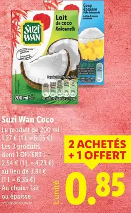 Lidl Suzi Wan Coco offre