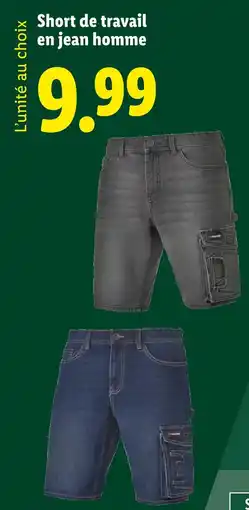 Lidl Short de travail en jean homme offre