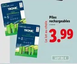 Lidl TRONIC Piles rechargeables offre