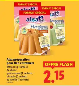 Lidl ALSA préparation pour flan entremets offre