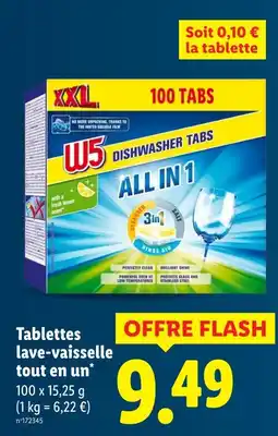 Lidl W5 Tablettes lave-vaisselle tout en un offre
