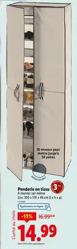 Lidl Penderie en tissu offre