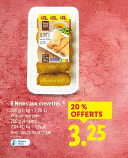 Lidl Toque du Chef 8 Nems aux crevettes offre