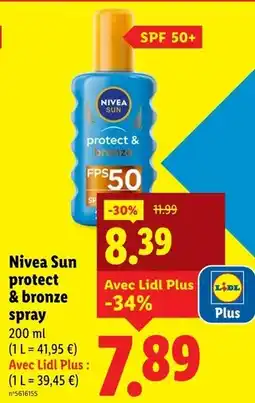 Lidl Nivea Sun Protect & bronze spray offre