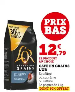 Super U L'OR Cafe en grains offre