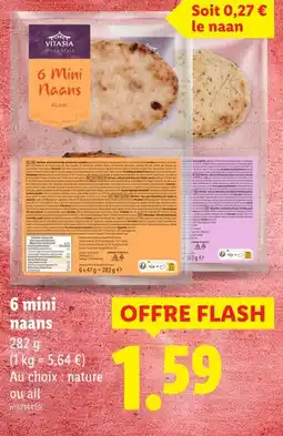 Lidl VITASIA 6 Mini Naans offre