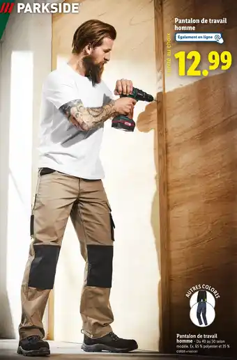 Lidl PARKSIDE Pantalon de travail homme offre