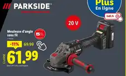 Lidl PARKSIDE Meuleuse d’angle sans fil offre