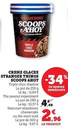 Super U Scoops ahoy - creme glacee stranger things offre