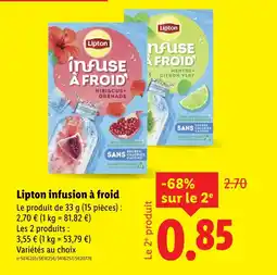 Lidl LIPTON infusion à froid offre