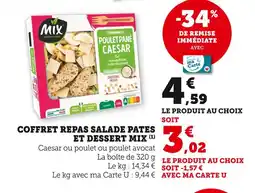 Super U Mix Coffret repas salade pâtes et dessert mix offre