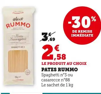Super U RUMMO Pâtes offre