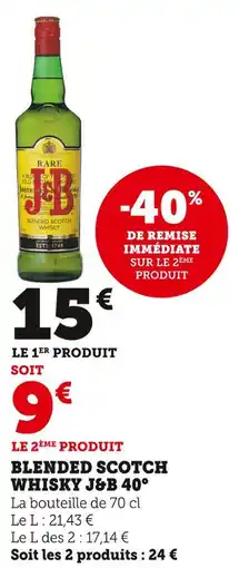 Super U J&B Blended scotch whisky 40° offre