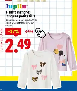 Lidl Lupilu T-shirt manches longues petite fille offre
