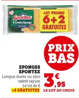 Super U SPONTEX Eponges 8 Gratte-Éponge offre