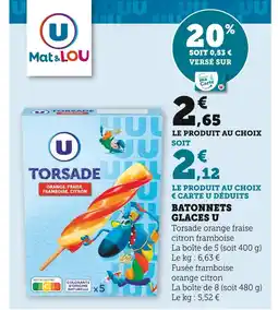 Super U U Batonnets glaces offre
