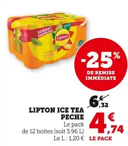Super U LIPTON ICE TEA PECHE offre