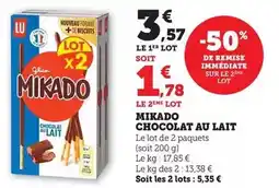 Super U Mikado - chocolat au lait offre