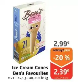 Colruyt Ben's - ice cream cones favorites offre