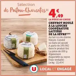 Hyper U Cooperative laitière de la sèvre - chevrot moulé à la louche offre