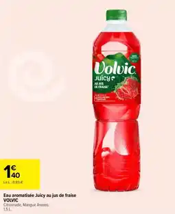 Carrefour Eau aromatisée juicy au jus de fraise volvic offre