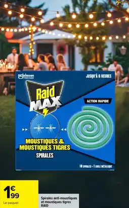Carrefour Spirales anti-moustiques et moustiques tigres raid offre