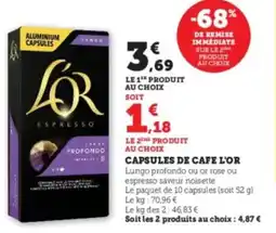 U Express Capsules de cafe l'or offre