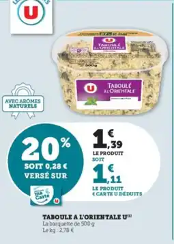 U Express Taboule a l'orientale u offre