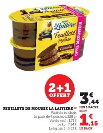 U Express Feuillete de mousse la laitiere offre