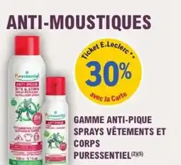 E.Leclerc Parapharmacie Gamme anti-pique sprays vêtements et corps puressentiel offre