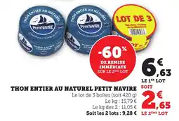 Maximarché Thon entier au naturel petit navire offre