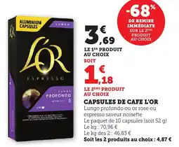Maximarché Capsules de cafe l'or offre