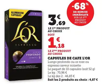 Maximarché Capsules de cafe l'or offre