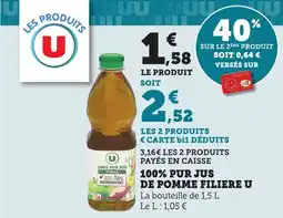 Maximarché 100% pur jus de pomme filiere u offre