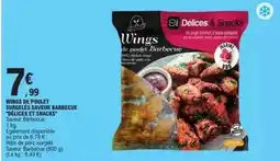 E.Leclerc Wing de poulet surgelée saveur babbeque cubles let namos offre
