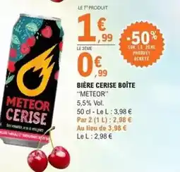 E.Leclerc Meteor - bière cerise boîte offre