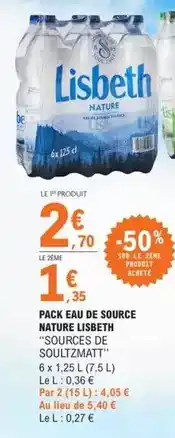 E.Leclerc Lisbeth - pack eau de source nature offre