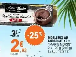 E.Leclerc Marie - moelleux au chocolat x2 offre