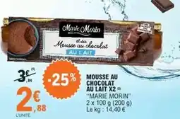 E.Leclerc Marie - mousse au chocolat au lait x2 offre