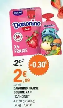 E.Leclerc Danone - danonino fraise gourde x4 offre
