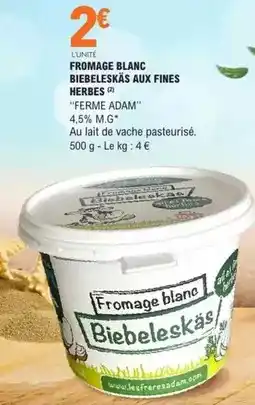 E.Leclerc Adam - fromage blanc bibeleskas aux fines herbes offre